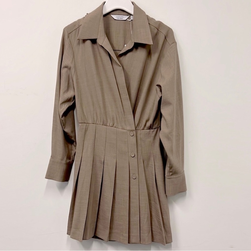 Other Stories Pleated Button Mini Dress
